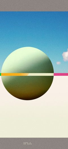 Art Minimal Abstract Geometric Gradient Sky Clouds Sphere