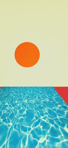 Art Minimal Surreal Sunset Pool Geometric Retro